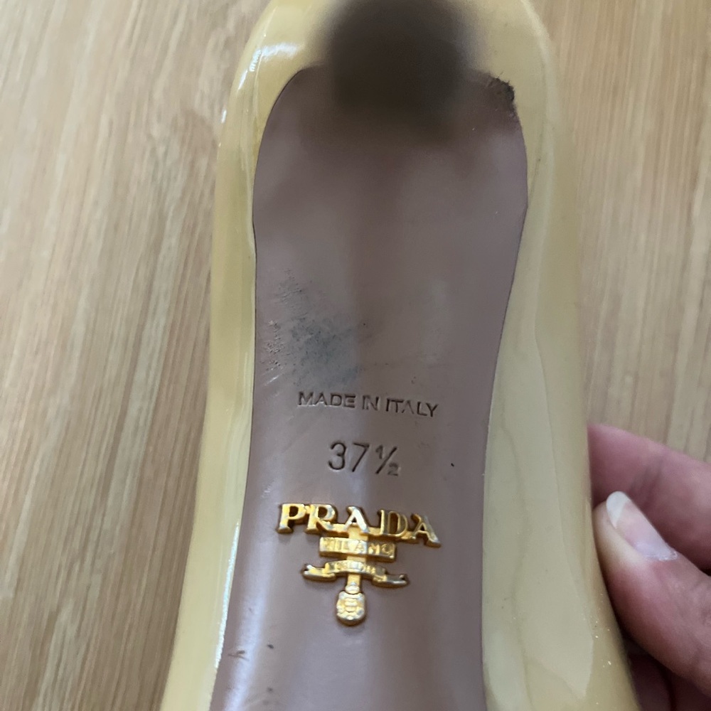 Prada Patent Leather Beige Heels - image 6